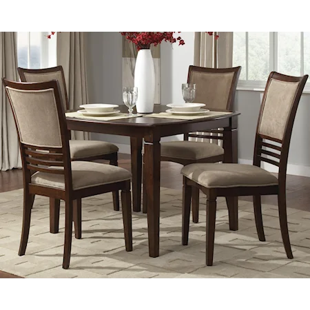 5 Piece SquareTable and Upholstered Chairs Set